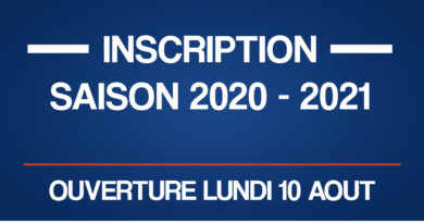 INSCRIPTION SAISON 2020-2021 INSCRIPTION SAISON 2020-2021